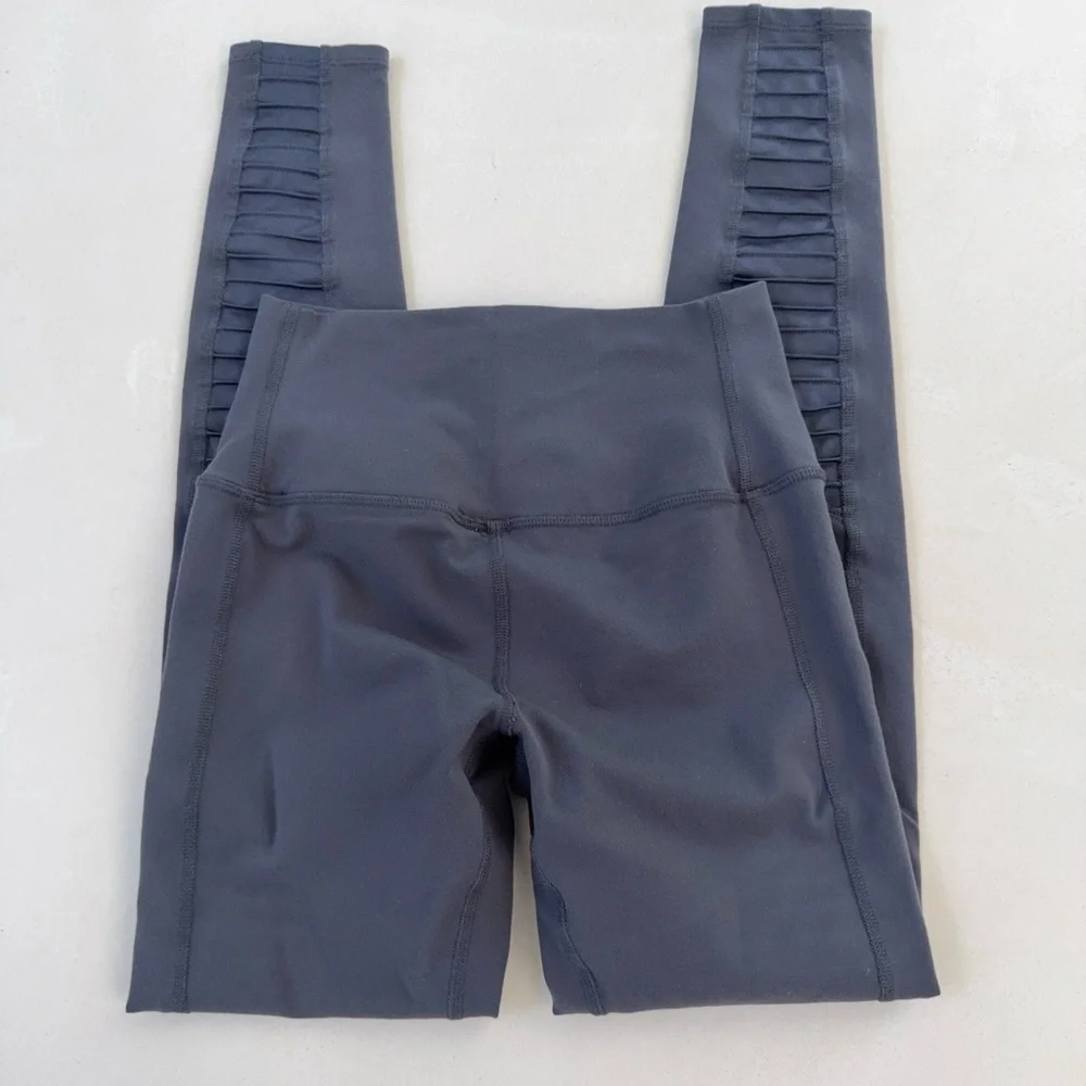 Alo Gray High Rise Moto Leggings Small